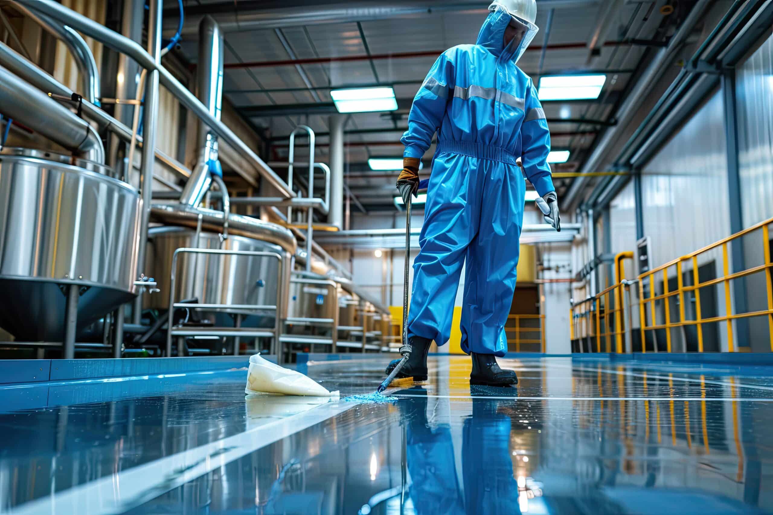 industrial cleaner protective uniform cleaning food processing plant